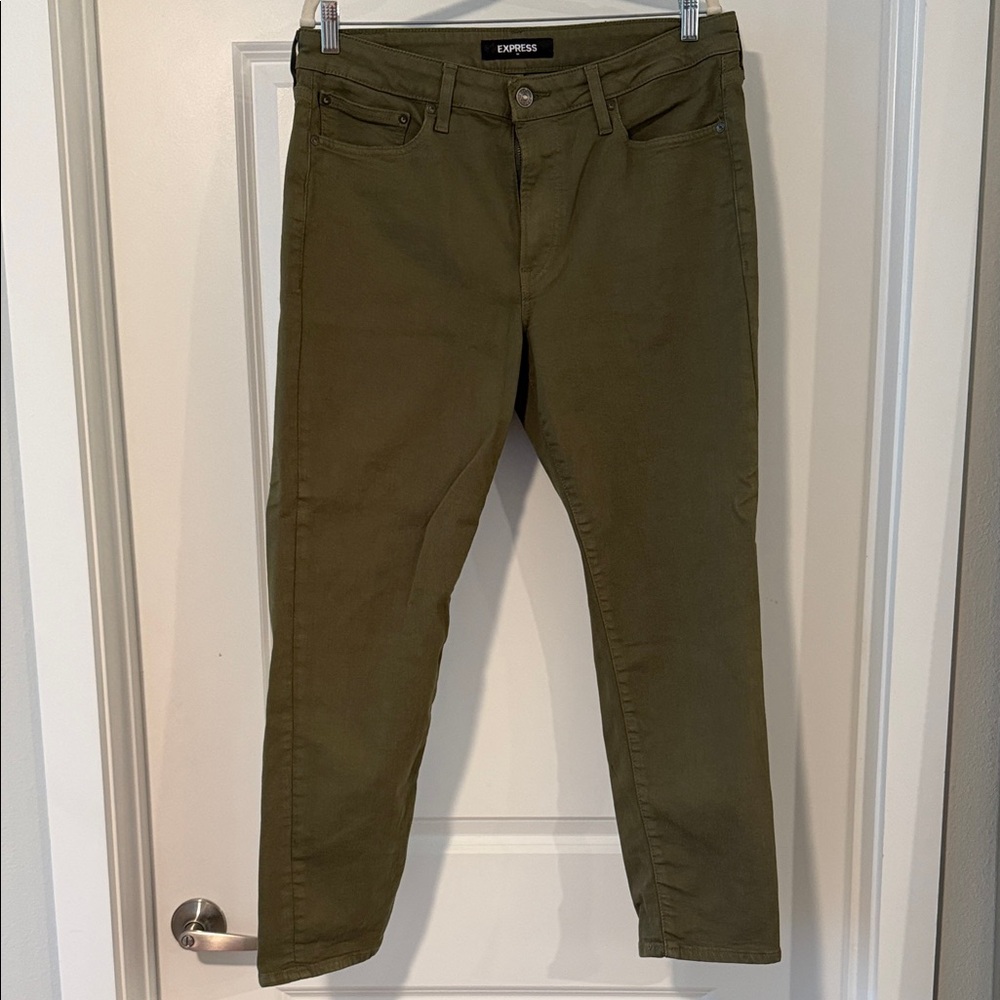 Express Men's Slim Fit Green Jeans